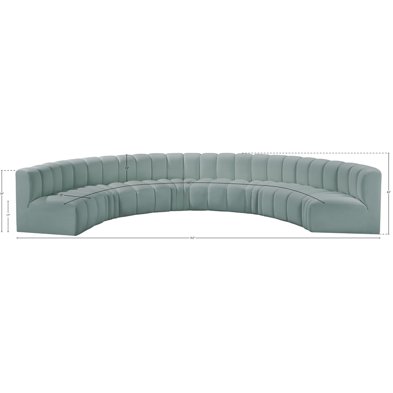 Bowery Hill Contemporary Mint Green Vegan Leather Modular Sectional