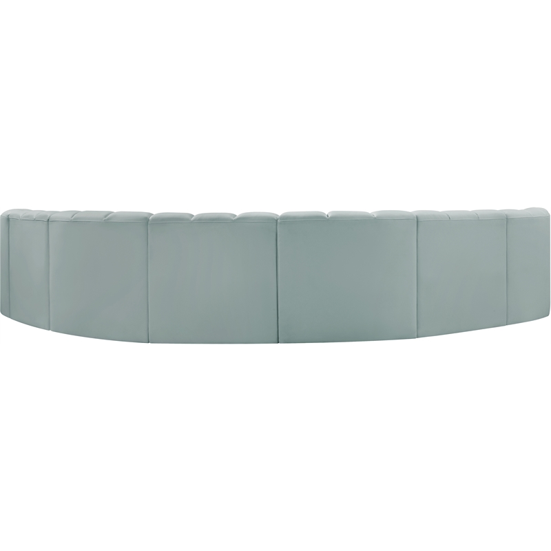 Bowery Hill Contemporary Mint Green Vegan Leather Modular Sectional