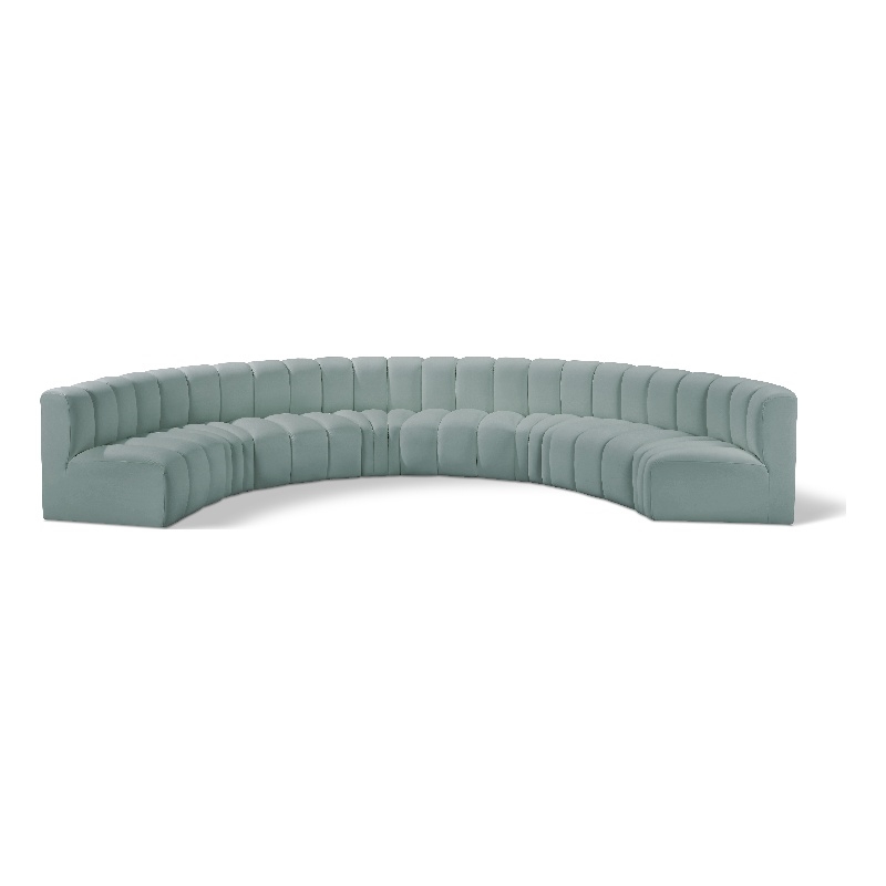 Bowery Hill Contemporary Mint Green Vegan Leather Modular Sectional