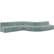 Bowery Hill Contemporary Mint Green Vegan Leather Modular Sectional