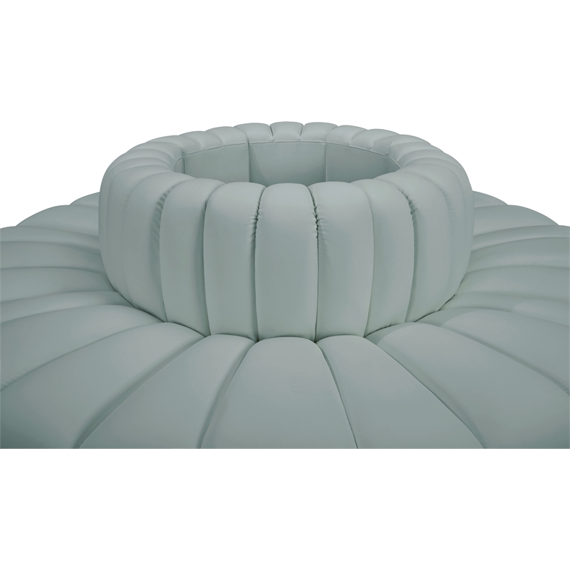Bowery Hill Contemporary Mint Green Vegan Leather Modular Sectional