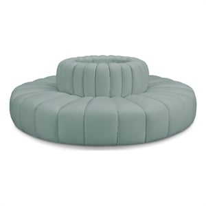 Bowery Hill Contemporary Mint Green Vegan Leather Modular Sectional