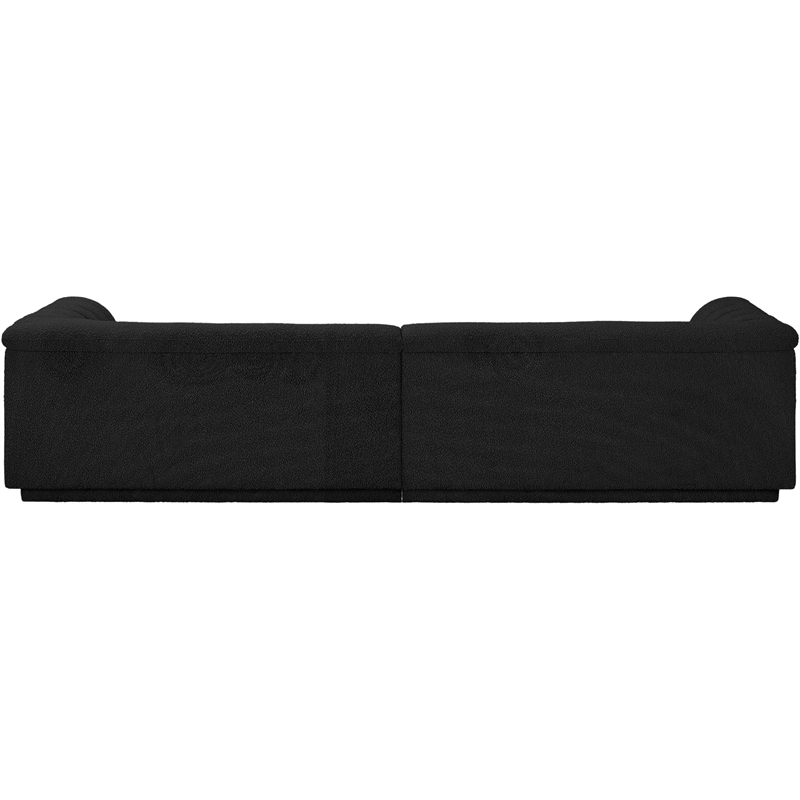Bowery Hill Contemporary Rich Black Boucle Fabric Modular Sofa