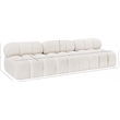 Bowery Hill Contemporary Rich Cream Boucle Fabric Modular Sofa