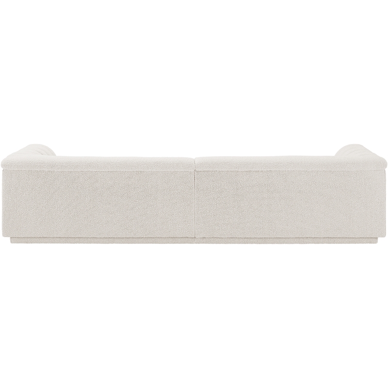 Bowery Hill Contemporary Rich Cream Boucle Fabric Modular Sofa