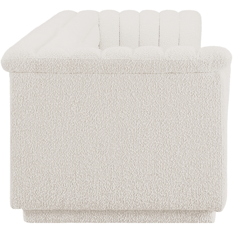 Bowery Hill Contemporary Rich Cream Boucle Fabric Modular Sofa