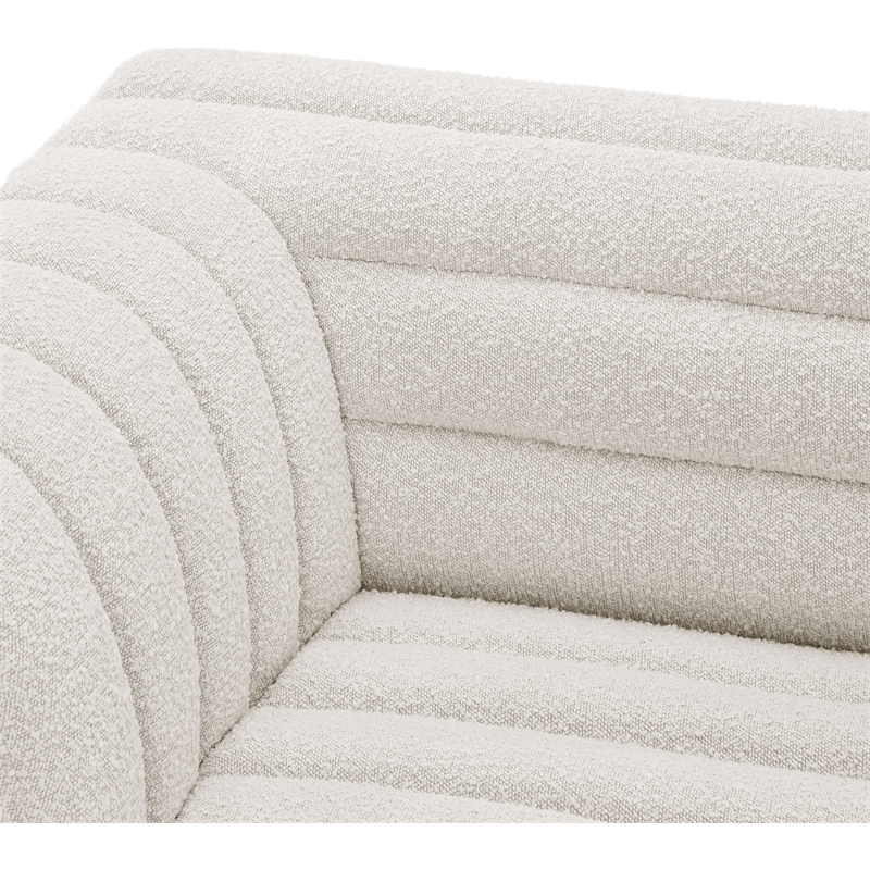 Bowery Hill Contemporary Rich Cream Boucle Fabric Modular Sofa