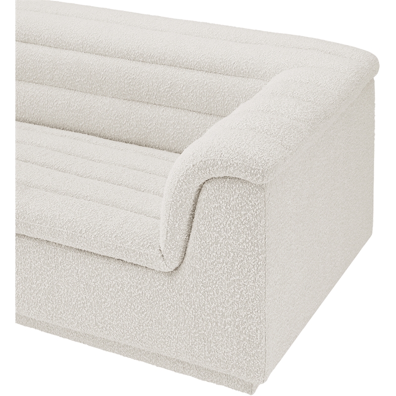 Bowery Hill Contemporary Rich Cream Boucle Fabric Modular Sofa