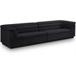 Bowery Hill Contemporary Soft Black Velvet Fabric Modular Sofa