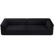 Bowery Hill Contemporary Soft Black Velvet Fabric Modular Sofa