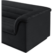 Bowery Hill Contemporary Soft Black Velvet Fabric Modular Sofa
