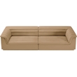 Bowery Hill Contemporary Soft Camel Velvet Fabric Modular Sofa