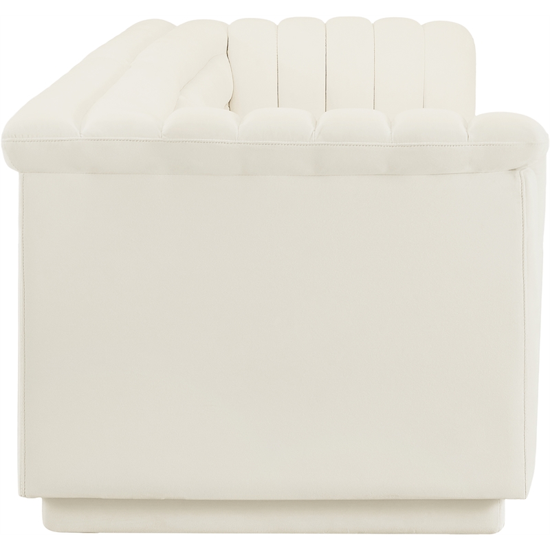 Bowery Hill Contemporary Soft Cream Velvet Fabric Modular Sofa