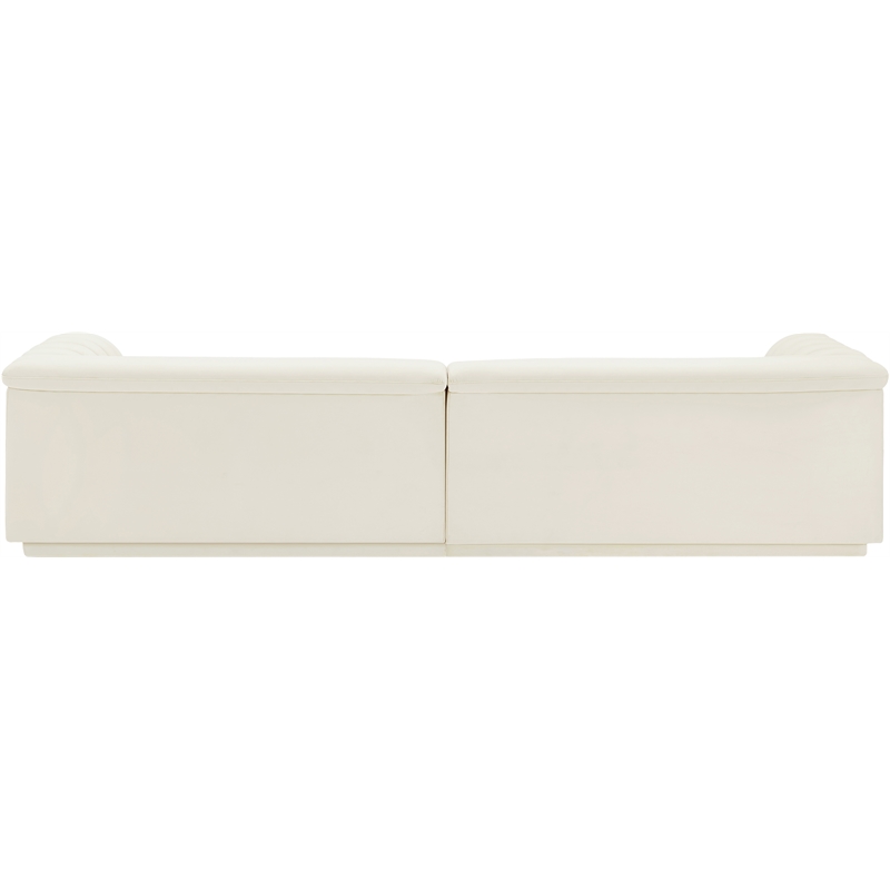 Bowery Hill Contemporary Soft Cream Velvet Fabric Modular Sofa