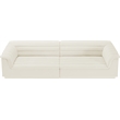 Bowery Hill Contemporary Soft Cream Velvet Fabric Modular Sofa