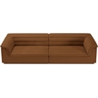 Bowery Hill Contemporary Soft Saddle Velvet Fabric Modular Sofa