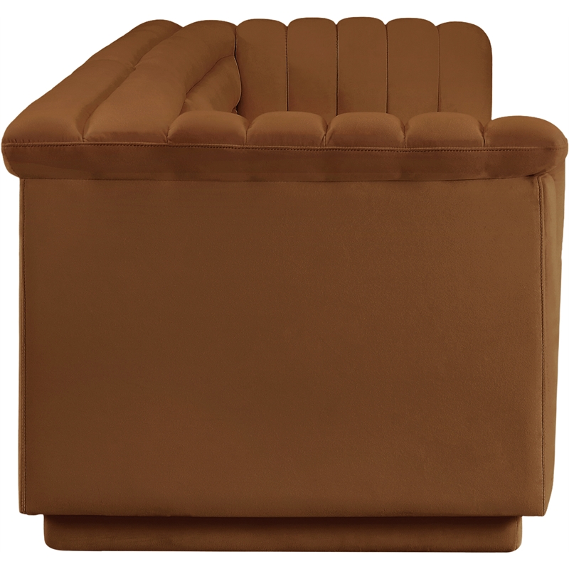 Bowery Hill Contemporary Soft Saddle Velvet Fabric Modular Sofa