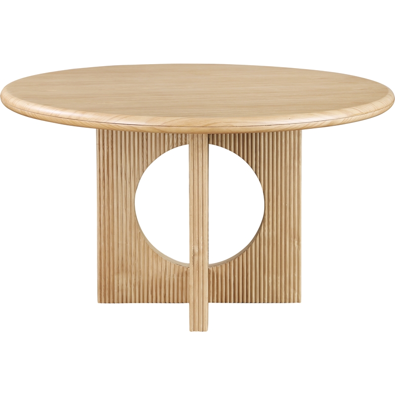 Bowery Hill Mid-Century Modern Rich Natural Oak Dining Table