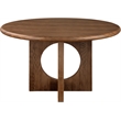 Bowery Hill Mid-Century Modern Solid Wood Fluted Base Rich Walnut Dining Table