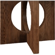 Bowery Hill Mid-Century Modern Solid Wood Fluted Base Rich Walnut Dining Table