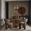Bowery Hill Mid-Century Modern Solid Wood Fluted Base Rich Walnut Dining Table