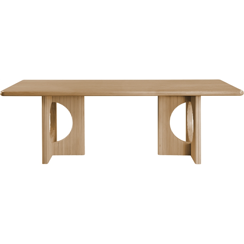 Bowery Hill Oak Veneer Natural Dining Table Rectangular Mid-Century Modern 94