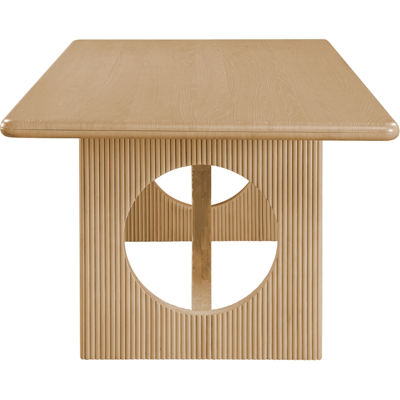 Bowery Hill Oak Veneer Natural Dining Table Rectangular Mid-Century Modern 94