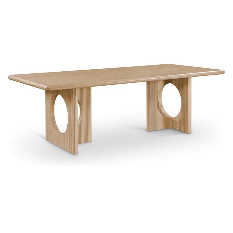 Bowery Hill Oak Veneer Natural Dining Table Rectangular Mid-Century Modern 94