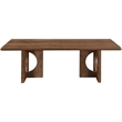 Bowery Hill Mid-Century Modern Solid Wood Fluted Base Rich Walnut Dining Table