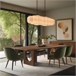 Bowery Hill Mid-Century Modern Solid Wood Fluted Base Rich Walnut Dining Table