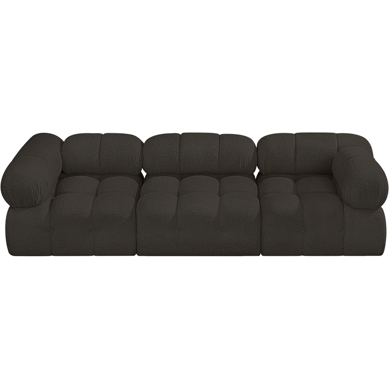 Bowery Hill Contemporary Rich Brown Boucle Fabric Modular Sofa