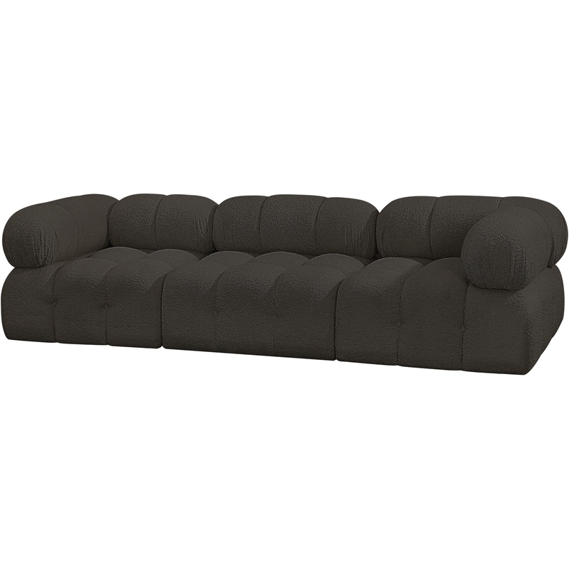 Bowery Hill Contemporary Rich Brown Boucle Fabric Modular Sofa