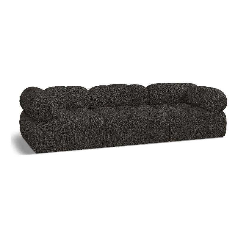 Bowery Hill Contemporary Rich Brown Boucle Fabric Modular Sofa