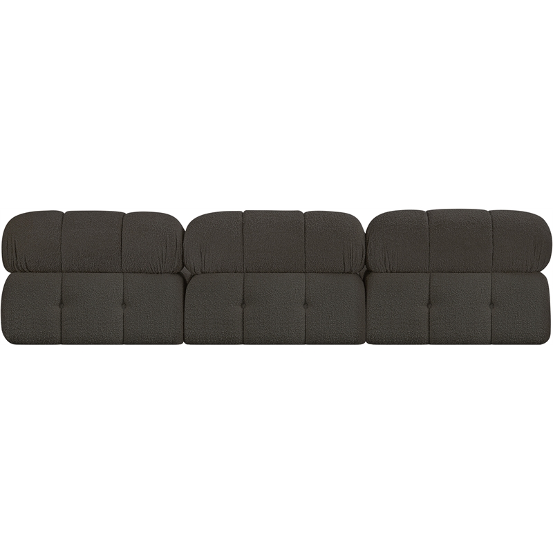 Bowery Hill Contemporary Rich Brown Boucle Fabric Modular Sofa