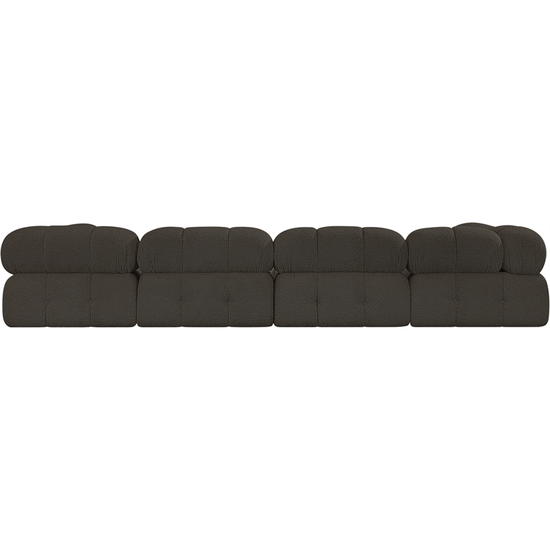 Bowery Hill Contemporary Rich Brown Boucle Fabric Modular Sofa