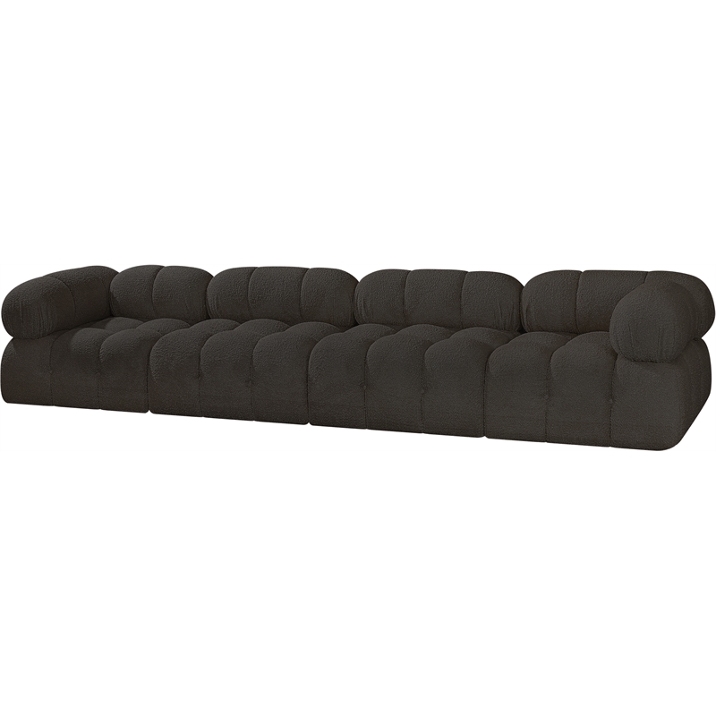 Bowery Hill Contemporary Rich Brown Boucle Fabric Modular Sofa