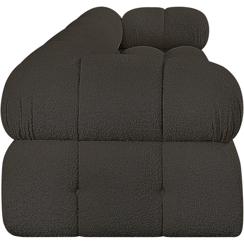 Bowery Hill Contemporary Rich Brown Boucle Fabric Modular Sofa