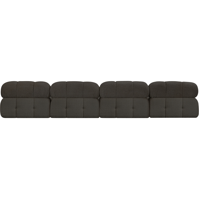 Bowery Hill Contemporary Rich Brown Boucle Fabric Modular Sofa