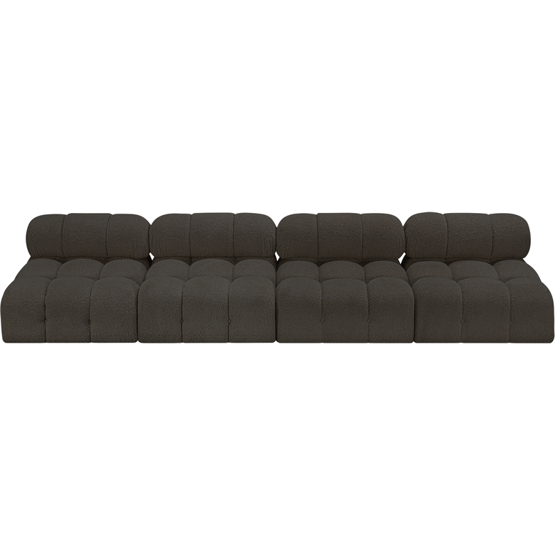 Bowery Hill Contemporary Rich Brown Boucle Fabric Modular Sofa