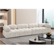 Bowery Hill Contemporary Rich Cream Boucle Fabric Modular Sofa