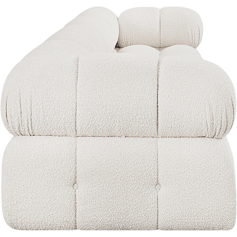 Bowery Hill Contemporary Rich Cream Boucle Fabric Modular Sofa