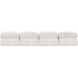 Bowery Hill Contemporary Rich Cream Boucle Fabric Modular Sofa