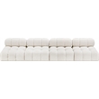 Bowery Hill Contemporary Rich Cream Boucle Fabric Modular Sofa