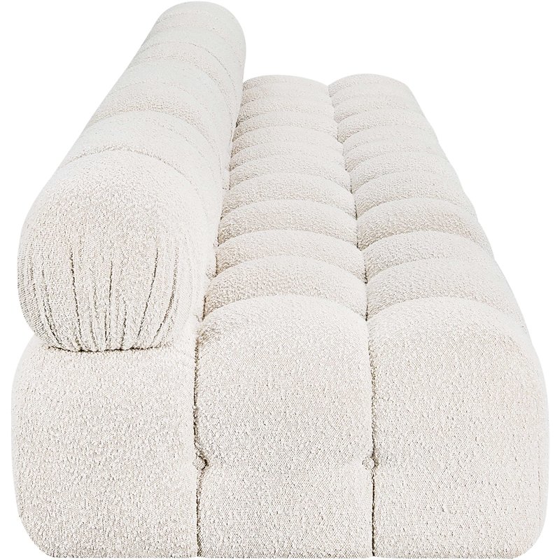 Bowery Hill Contemporary Rich Cream Boucle Fabric Modular Sofa