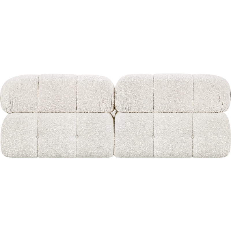 Bowery Hill Contemporary Rich Cream Boucle Fabric Modular Sofa