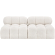 Bowery Hill Contemporary Rich Cream Boucle Fabric Modular Sofa