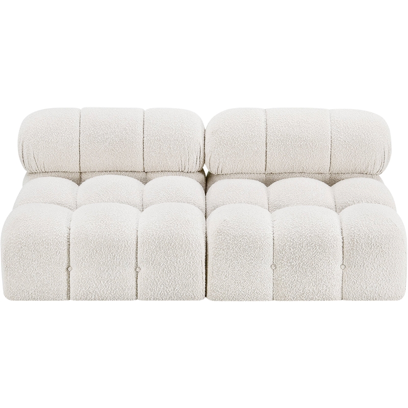 Bowery Hill Contemporary Rich Cream Boucle Fabric Modular Sofa