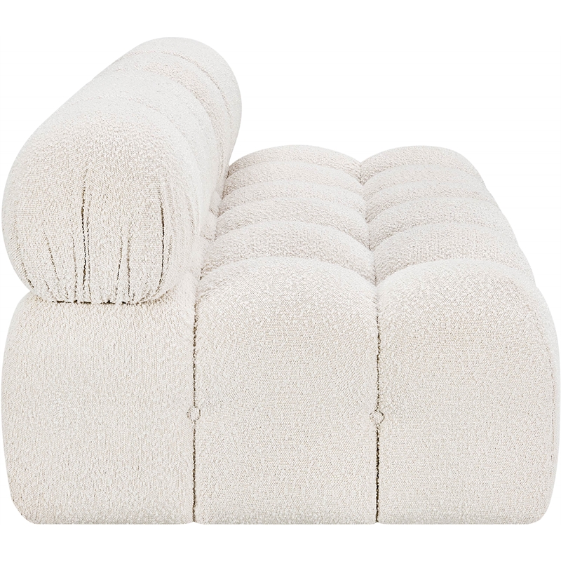 Bowery Hill Contemporary Rich Cream Boucle Fabric Modular Sofa