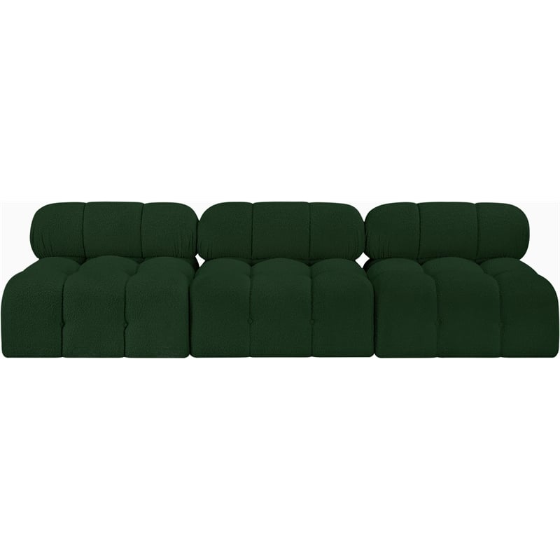 Bowery Hill Contemporary Rich Green Boucle Fabric Modular Sofa