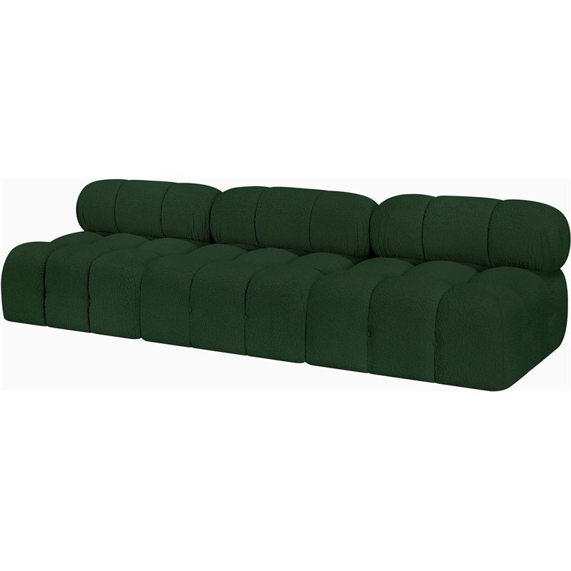 Bowery Hill Contemporary Rich Green Boucle Fabric Modular Sofa